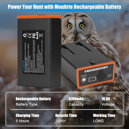 4-Pack 6700mAh Power Mag Battery for Moultrie Battery Pack Edge 2 Batteries | Compatible with Moultrie Edge, Edge Pro, Edge 2 Pro , Edge 3, Edge 3 Pro Cellular Trail Cameras, with 4 USB-C Charging Cables in Kuwait