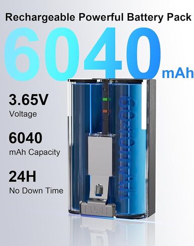 2 Pack 6040mAh Replacement Battery for Ring Doorbell with LED Display Charger Station for Ring Doorbell Camera 2/3/3 Plus/4, Spotlight Cam, Stick Up Cam in Saudi Arabia