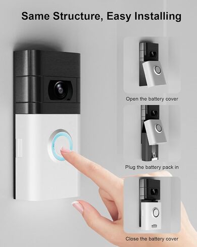 2 Pack 6040mAh Replacement Battery for Ring Doorbell with LED Display Charger Station for Ring Doorbell Camera 2/3/3 Plus/4, Spotlight Cam, Stick Up Cam in Saudi Arabia