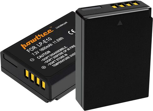 LP-E10 2-Pack 1600mAh Replacement for Canon LP E10 Battery and LCD Dual Charger Compatible with Canon EOS Rebel T7 T6 T5 T3 T100,Kiss X50 X70 X80 X90,EOS 1100D 1200D 1300D 2000D 3000D 4000D Cameras in Kuwait