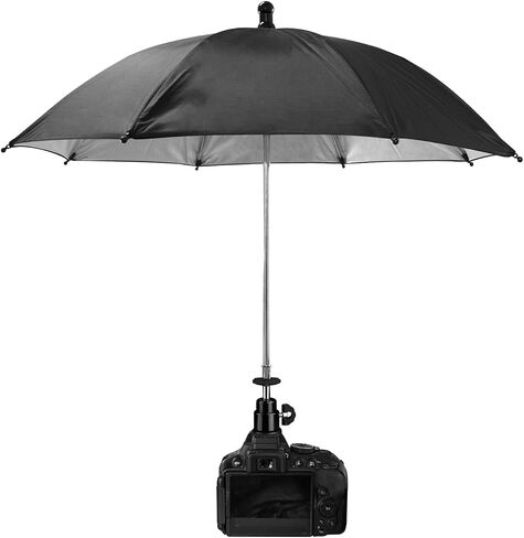 DSLR Mirrorless Camera Hot Shoe Umbrella, 19.7 Inch Large Diameter 360 Swivel Adjustable Waterproof Camera Sun Shade & Rain Cover Protector for Outdoor Photographing Filming in Kuwait