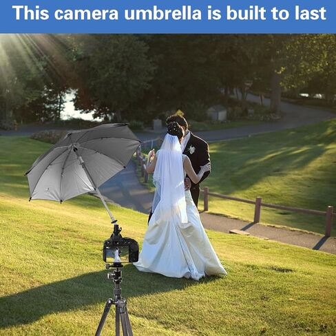 DSLR Mirrorless Camera Hot Shoe Umbrella, 19.7 Inch Large Diameter 360 Swivel Adjustable Waterproof Camera Sun Shade & Rain Cover Protector for Outdoor Photographing Filming in Kuwait