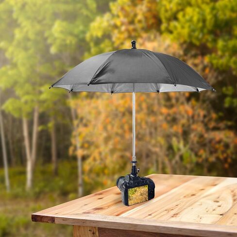 DSLR Mirrorless Camera Hot Shoe Umbrella, 19.7 Inch Large Diameter 360 Swivel Adjustable Waterproof Camera Sun Shade & Rain Cover Protector for Outdoor Photographing Filming in Kuwait