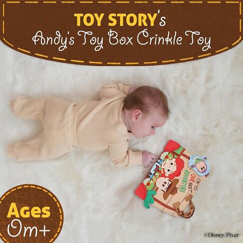 Disney Toy Story Andy’s Toy Box On-The-Go Clip by Kids Preferred – Soft Sensory Teether with Crinkle Sounds & Rattle in Kuwait