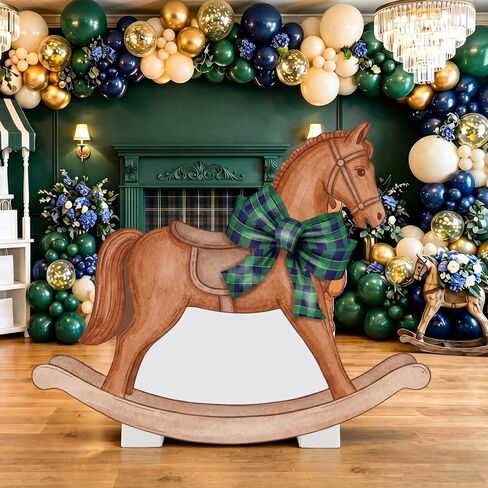 Capoda 4.9ft Large Green Blue Tartan Plaid Bear Cardboard Cutout Stand-up Photo Prop Tartan Plaids Party Decorations Rocking Bear Props for Wedding Birthday Photography Background Supplies in Kuwait