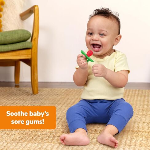 Bright Starts Raspberry Bliss Silicone Baby Teether Toy, Raspberry-Shaped Teething Toy for Infants, Unisex, Ages 3 Months+ in Kuwait