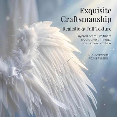 whitefeather Angel Wings Costume Accessory for Halloween, Large 5.24', Lightweight for Adults, Photography Prop in Saudi Arabia