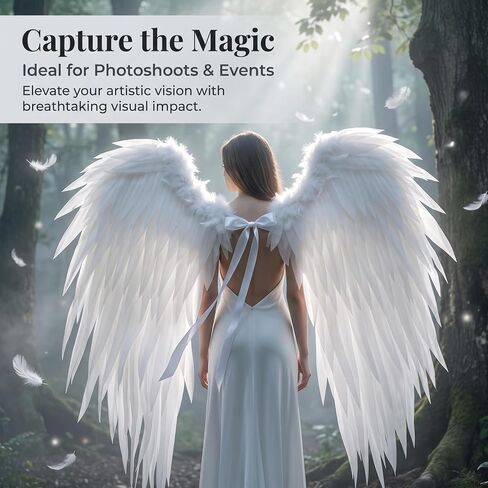 whitefeather Angel Wings Costume Accessory for Halloween, Large 5.24', Lightweight for Adults, Photography Prop in Saudi Arabia