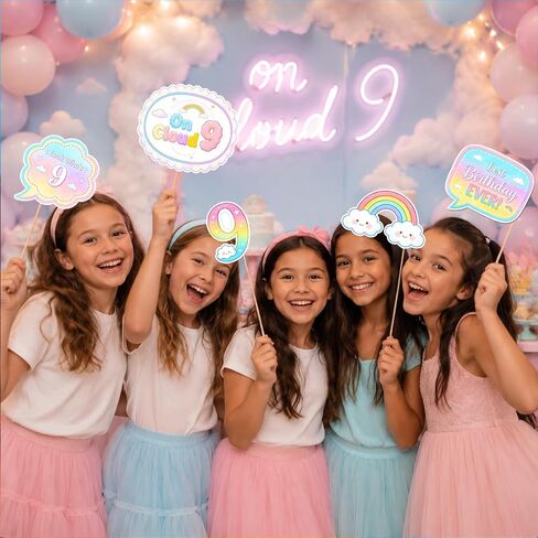 Cloud 9 Birthday Decorations, On Cloud 9 Birthday Decorations for Girls Photo Booth Props, On Cloud Nine Party Decorations, 22PCS On Cloud 9 Birthday Props for Girls Birthday Party Supplies in Kuwait