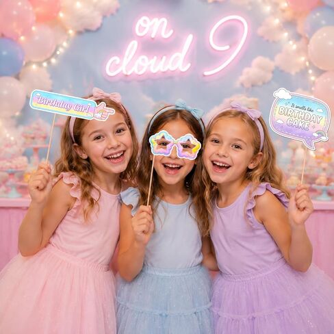 Cloud 9 Birthday Decorations, On Cloud 9 Birthday Decorations for Girls Photo Booth Props, On Cloud Nine Party Decorations, 22PCS On Cloud 9 Birthday Props for Girls Birthday Party Supplies in Kuwait