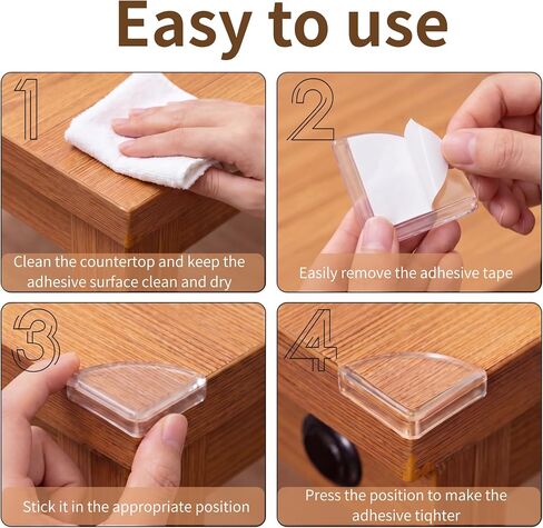 Silicone Corner Protectors & Edge Guards Kit, 0.8in x 6.6ft Clear Edge Protector, Self Adhesive Table Corner Guards Pads, Waterproof Furniture Safety Guards for Sharp Edges, Childproofing for Home in Kuwait