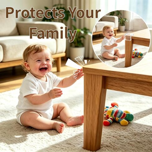 Silicone Corner Protectors & Edge Guards Kit, 0.8in x 6.6ft Clear Edge Protector, Self Adhesive Table Corner Guards Pads, Waterproof Furniture Safety Guards for Sharp Edges, Childproofing for Home in Kuwait