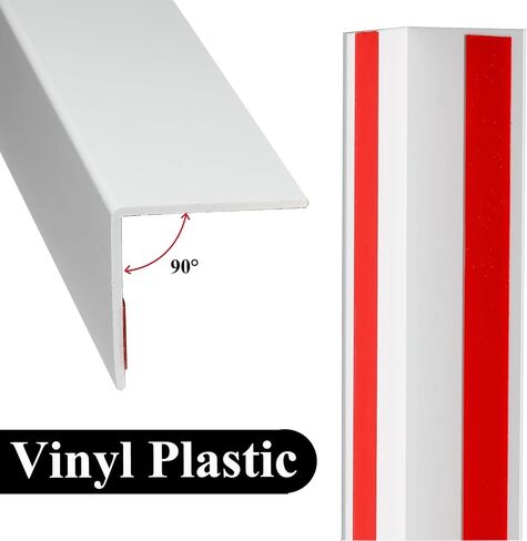 Wall Corner Protector PVC Self-Adhesive Guards for Furniture, Cabinet Edge Protection (White, 1.18“X 48"-12Pcs) in Kuwait