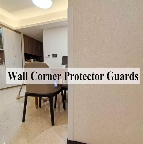 Wall Corner Protector PVC Self-Adhesive Guards for Furniture, Cabinet Edge Protection (White, 1.18“X 48"-12Pcs) in Kuwait