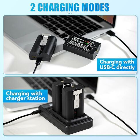 【2026 Upgrade】Ring Battery 2Pack, 7200mAh Replacement Batteries with LED Charger for Ring Doorbell Camera 2/3/3 Plus/4, Spotlight & Stick Up Cam, Rechargeable Upgraded Lithium Li-ion Batteries 3.65V in Kuwait