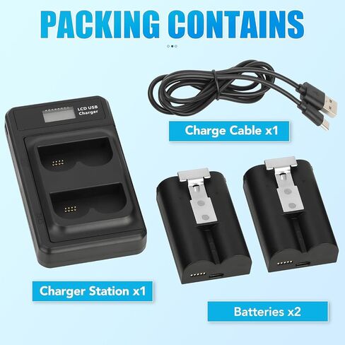 【2026 Upgrade】Ring Battery 2Pack, 7200mAh Replacement Batteries with LED Charger for Ring Doorbell Camera 2/3/3 Plus/4, Spotlight & Stick Up Cam, Rechargeable Upgraded Lithium Li-ion Batteries 3.65V in Kuwait