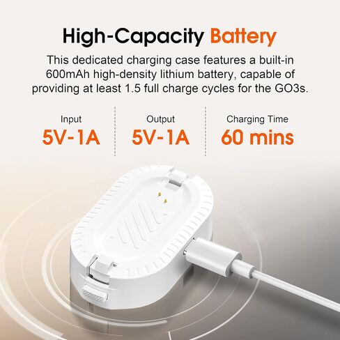 Battery Pack for Insta360 GO 3S / GO 3, 600mAh Fast Charging Case | Multi-Layer Safety Protection, LED Battery Indicator Light, Magnetic Lock, Compatible with Official GO 3S / GO 3 Accessories in Kuwait