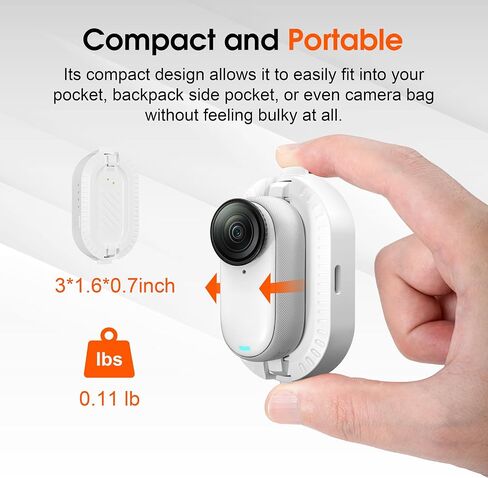 Battery Pack for Insta360 GO 3S / GO 3, 600mAh Fast Charging Case | Multi-Layer Safety Protection, LED Battery Indicator Light, Magnetic Lock, Compatible with Official GO 3S / GO 3 Accessories in Kuwait