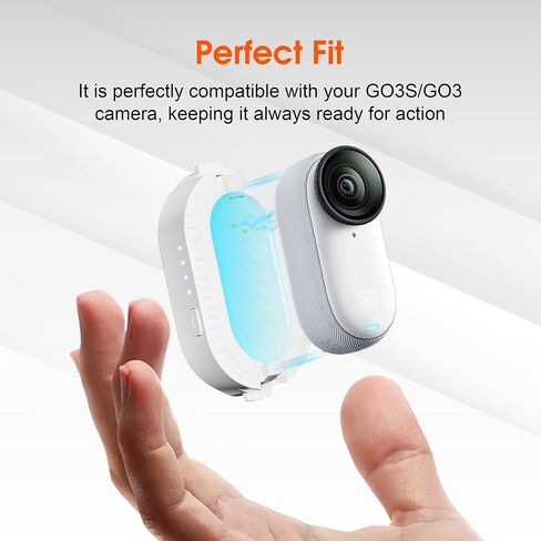 Battery Pack for Insta360 GO 3S / GO 3, 600mAh Fast Charging Case | Multi-Layer Safety Protection, LED Battery Indicator Light, Magnetic Lock, Compatible with Official GO 3S / GO 3 Accessories in Kuwait
