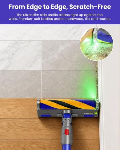 LED Illuminating Soft Roller Head Compatible with Dyson V7 V8 V10 V11 V15 – Light-Up Replacement Floor Head, Reveals Hidden Dust & Pet Hair, Lightweight Hard Floor Attachment in Saudi Arabia