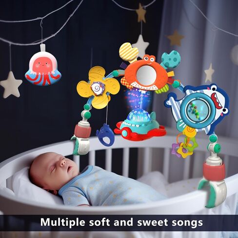 Musical Baby Stroller Arch, Travel Car Seat Toys, Baby Play Arch Crib Accessory, Mobile for Bassinet, Pram Activity Arch Bar for Babies Infants in Kuwait