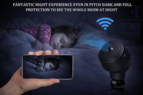 A9 Mini Wireless WiFi Security Camera, 1080P HD Pan-Tilt Night Vision, Motion Detection, One-Way Audio, Cloud Storage – Home & Nursery Monitoring in Kuwait