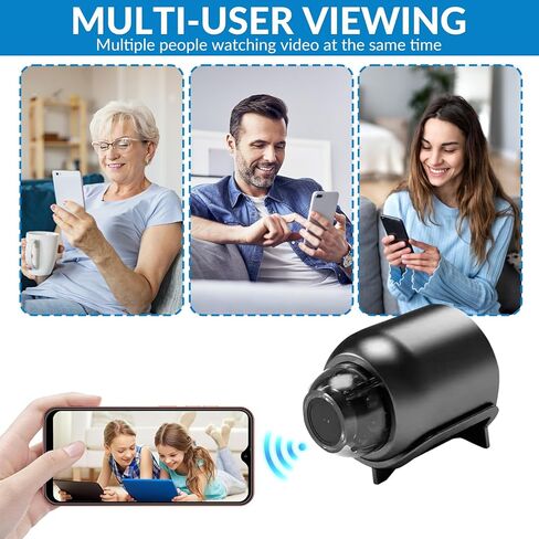 2Pack 1080P HD Infrared Night Vision Wireless Security Mini Camera Cloud & TF Card Storage Access Via Mobile App Anytime for Baby Monitor Dog in Door Black in Kuwait