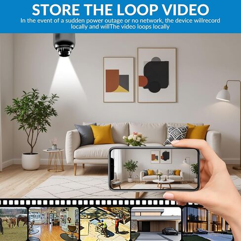2Pack 1080P HD Infrared Night Vision Wireless Security Mini Camera Cloud & TF Card Storage Access Via Mobile App Anytime for Baby Monitor Dog in Door Black in Kuwait
