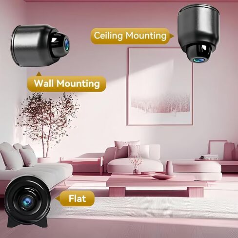 2Pack 1080P HD Infrared Night Vision Wireless Security Mini Camera Cloud & TF Card Storage Access Via Mobile App Anytime for Baby Monitor Dog in Door Black in Kuwait