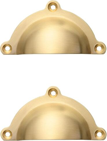 Cabinet Handles,2Pack Brass Drawer Wardrobe Sliding Door Invisible Gold(82mm Long Bronze Color) in Kuwait
