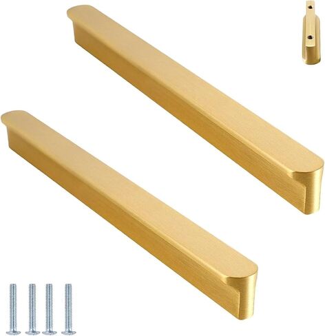 Cabinet Handles,2Pack Full Copper Solid Handle Golden(96mm Hole Pitch) in Kuwait