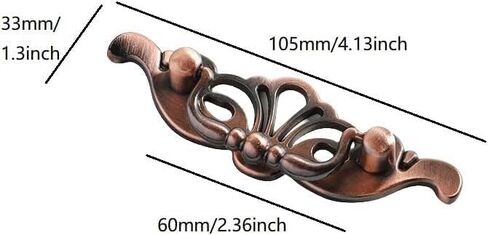 Cabinet Handles,4 Pack Red Bronze Retro Old-Fashioned Furniture Ring Handle in Kuwait