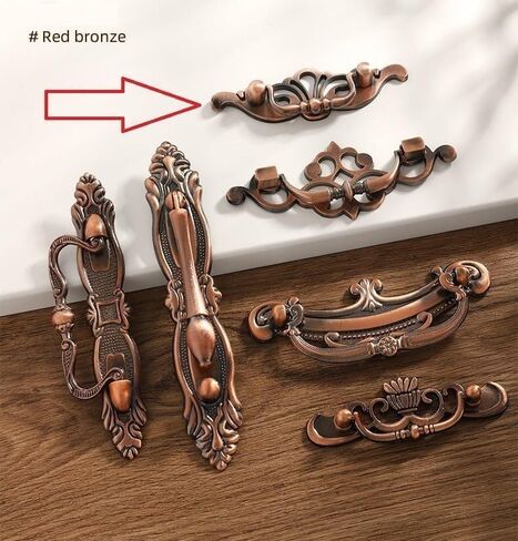 Cabinet Handles,4 Pack Red Bronze Retro Old-Fashioned Furniture Ring Handle in Kuwait