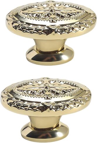 Cabinet Handles,2 Pcs Pure Brass Gold Wardrobe Drawer Door Hardware Knob in Kuwait