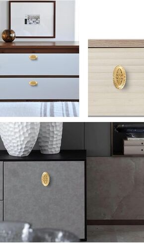 Cabinet Handles,2 Pcs Pure Brass Gold Wardrobe Drawer Door Hardware Knob in Kuwait