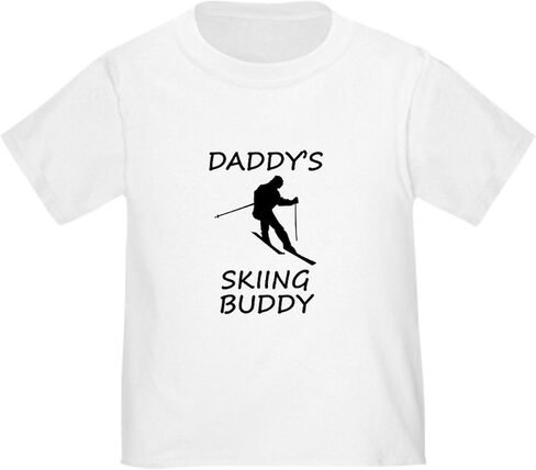 CafePress Daddys Skiing Buddy T Shirt Cute Toddler Graphic Tee, 100% Cotton in Kuwait