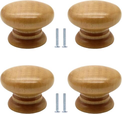 Cabinet Handles,4 Pack Furniture Solid Wood Handle Pulls(Lotus Wood 38mm Diameter) in Kuwait