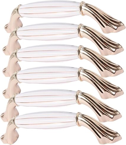 Cabinet Handles, 6 Pack Ceramic Golden Wine Cabinet Knobs(96mm Hole Pitch) in Kuwait