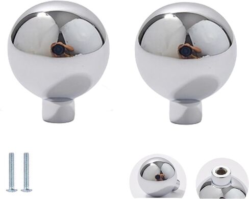 Cabinet Handles,2Pack Brass Ball Silver Chrome Plated Wardrobe Door Knobs in Kuwait
