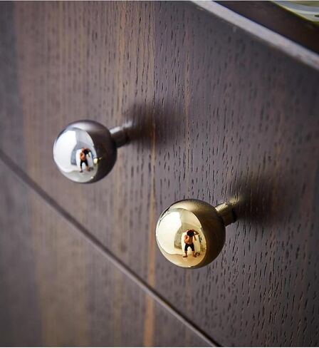 Cabinet Handles,2Pack Brass Ball Silver Chrome Plated Wardrobe Door Knobs in Kuwait