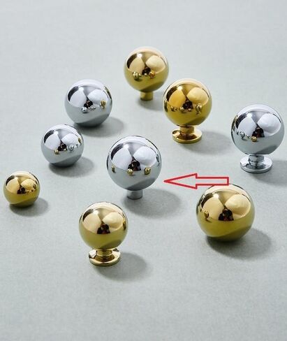 Cabinet Handles,2Pack Brass Ball Silver Chrome Plated Wardrobe Door Knobs in Kuwait