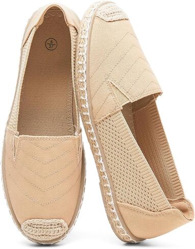 Witwatia Espadrilles for Women White Casual Flats Women's Comfortable Slip on Round Toe Shoes in Kuwait