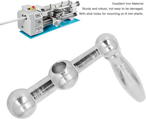 Walfront Lathe Crank Handle, Iron Slide 3 Ball Handle with Slick Hole for 8mm Shaft, for 7x10 0618 CJ0618A 7x12 7x14 0618 3B Mini Lathe in Kuwait