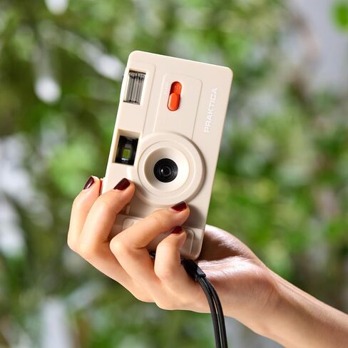 Praktica Reusable 35mm Film Camera, Cream - Retro Full Frame Focus Free Flash (Film & 1xAAA not Included) in Kuwait