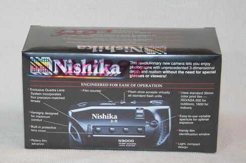 Nishika N9000 35mm Quadrascopic 3D Lenticular Camera – 4-Lens System, Built-in Flash, Uses Standard 35mm Film – Vintage Retro Camera (Renewed) in Kuwait