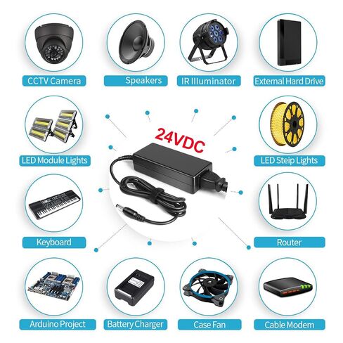 24V 96W LED Driver 120V AC to DC 24V 4A LED Transformer, AC-DC Power Adapter Supply for RGB W5050 WS2811 5050 3528 LED Strip Module Light, CCTV Camera, LCD Monitor, Massage Chair in Saudi Arabia