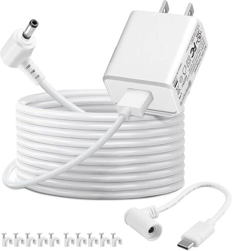 LONNKY 2 Pack Power Adapter Compatible with Ring Stick Up Cam Battery/Plug-in 3rd Gen/2nd Gen & Ring Pan Tilt Stick Up Camera, Indoor/Outdoor Weatherproof Power Cord (5m/16.5ft) in Kuwait