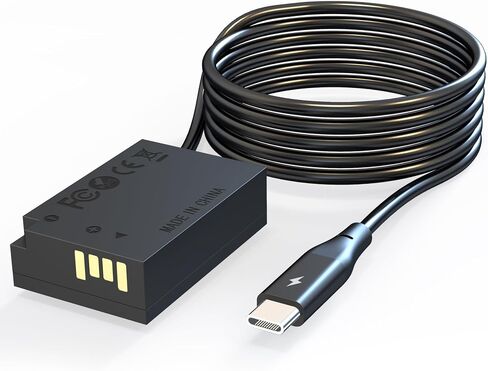 DR-E18 Coupler Dummy Battery to USB Type-C | For Canon EOS R50，R50V，R8，R10 R100 RP 77D 200D II 250D 750D 760D 800D 850D T6s T7i T8i SL2 SL3 8000D 9000D in Kuwait