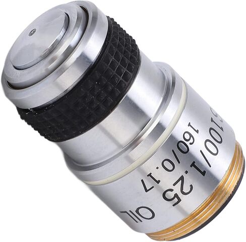 Fafeicy Achromatic Microscope Objective High Refractive Index Achromatic Objective Lens Wide Field of View for Microscope (S100/1.25 Oil) in Kuwait