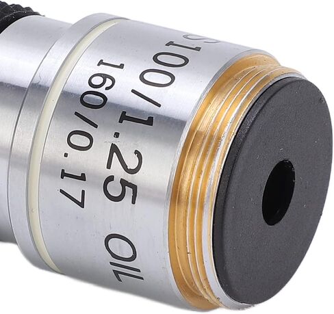 Fafeicy Achromatic Microscope Objective High Refractive Index Achromatic Objective Lens Wide Field of View for Microscope (S100/1.25 Oil) in Kuwait